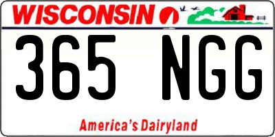 WI license plate 365NGG