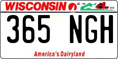 WI license plate 365NGH