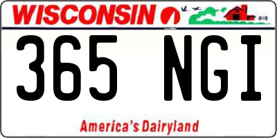 WI license plate 365NGI