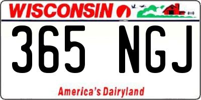 WI license plate 365NGJ