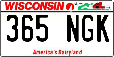 WI license plate 365NGK