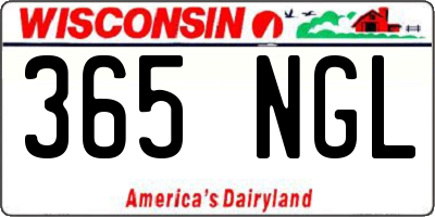 WI license plate 365NGL