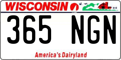 WI license plate 365NGN