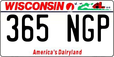 WI license plate 365NGP