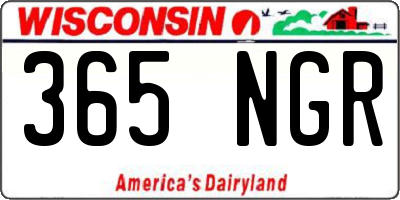 WI license plate 365NGR