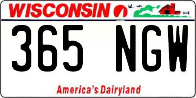 WI license plate 365NGW