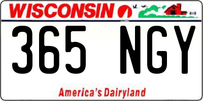 WI license plate 365NGY