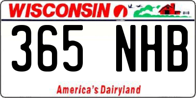 WI license plate 365NHB