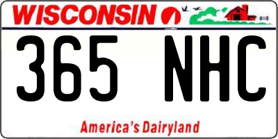 WI license plate 365NHC