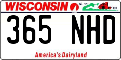 WI license plate 365NHD