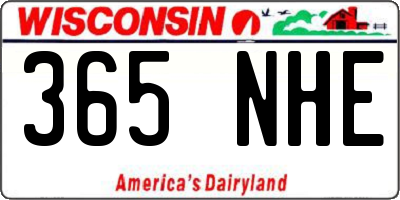 WI license plate 365NHE