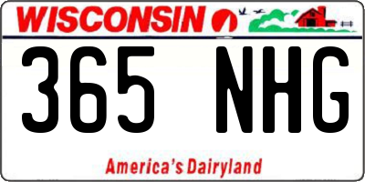 WI license plate 365NHG