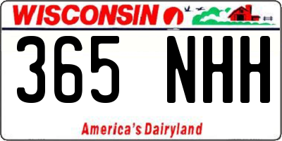 WI license plate 365NHH