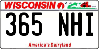 WI license plate 365NHI