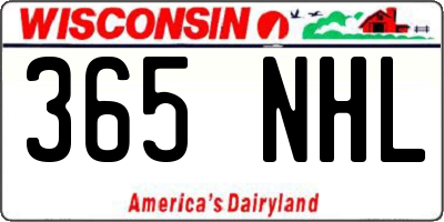 WI license plate 365NHL