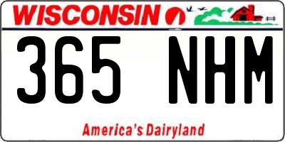 WI license plate 365NHM