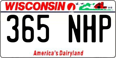 WI license plate 365NHP