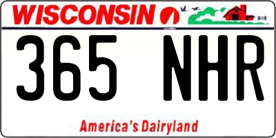 WI license plate 365NHR