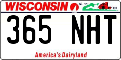 WI license plate 365NHT
