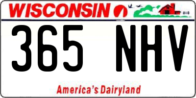 WI license plate 365NHV