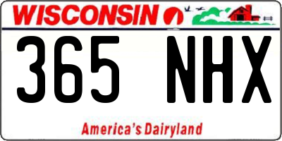 WI license plate 365NHX