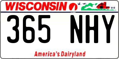 WI license plate 365NHY