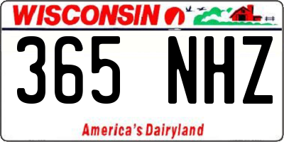 WI license plate 365NHZ