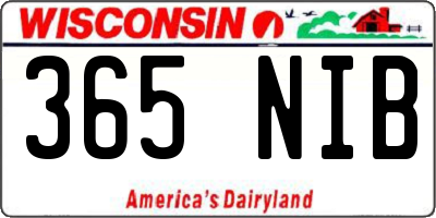WI license plate 365NIB