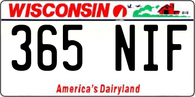 WI license plate 365NIF