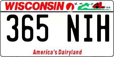 WI license plate 365NIH