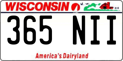WI license plate 365NII