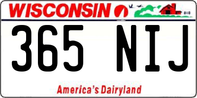 WI license plate 365NIJ
