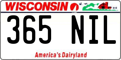 WI license plate 365NIL