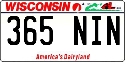 WI license plate 365NIN
