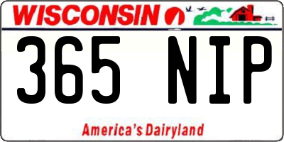 WI license plate 365NIP