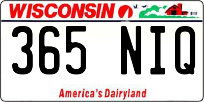 WI license plate 365NIQ