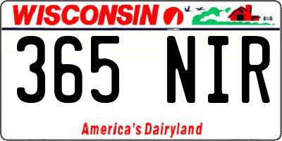WI license plate 365NIR