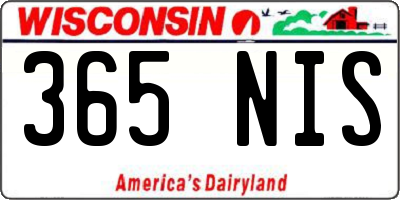 WI license plate 365NIS