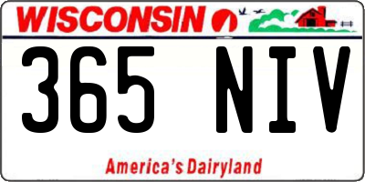 WI license plate 365NIV