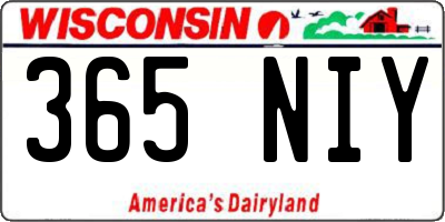 WI license plate 365NIY
