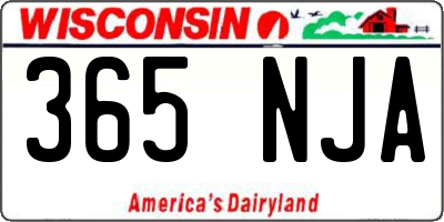 WI license plate 365NJA