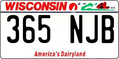WI license plate 365NJB