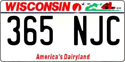 WI license plate 365NJC