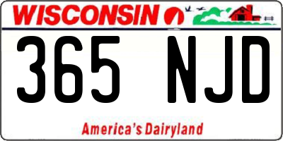 WI license plate 365NJD