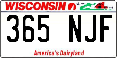 WI license plate 365NJF
