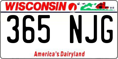 WI license plate 365NJG