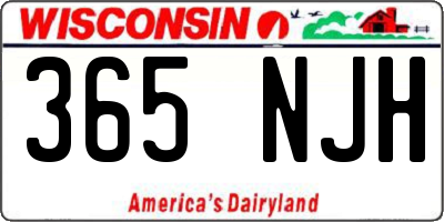 WI license plate 365NJH