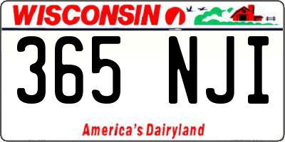 WI license plate 365NJI
