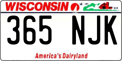 WI license plate 365NJK