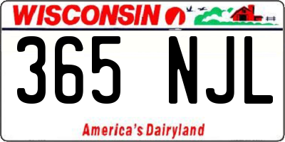 WI license plate 365NJL